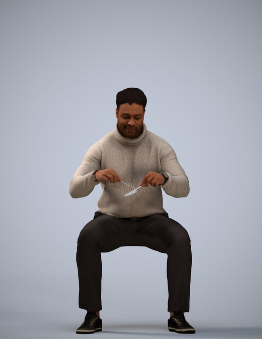 3D people model man casual business, scanned human for 3ds Max rendering