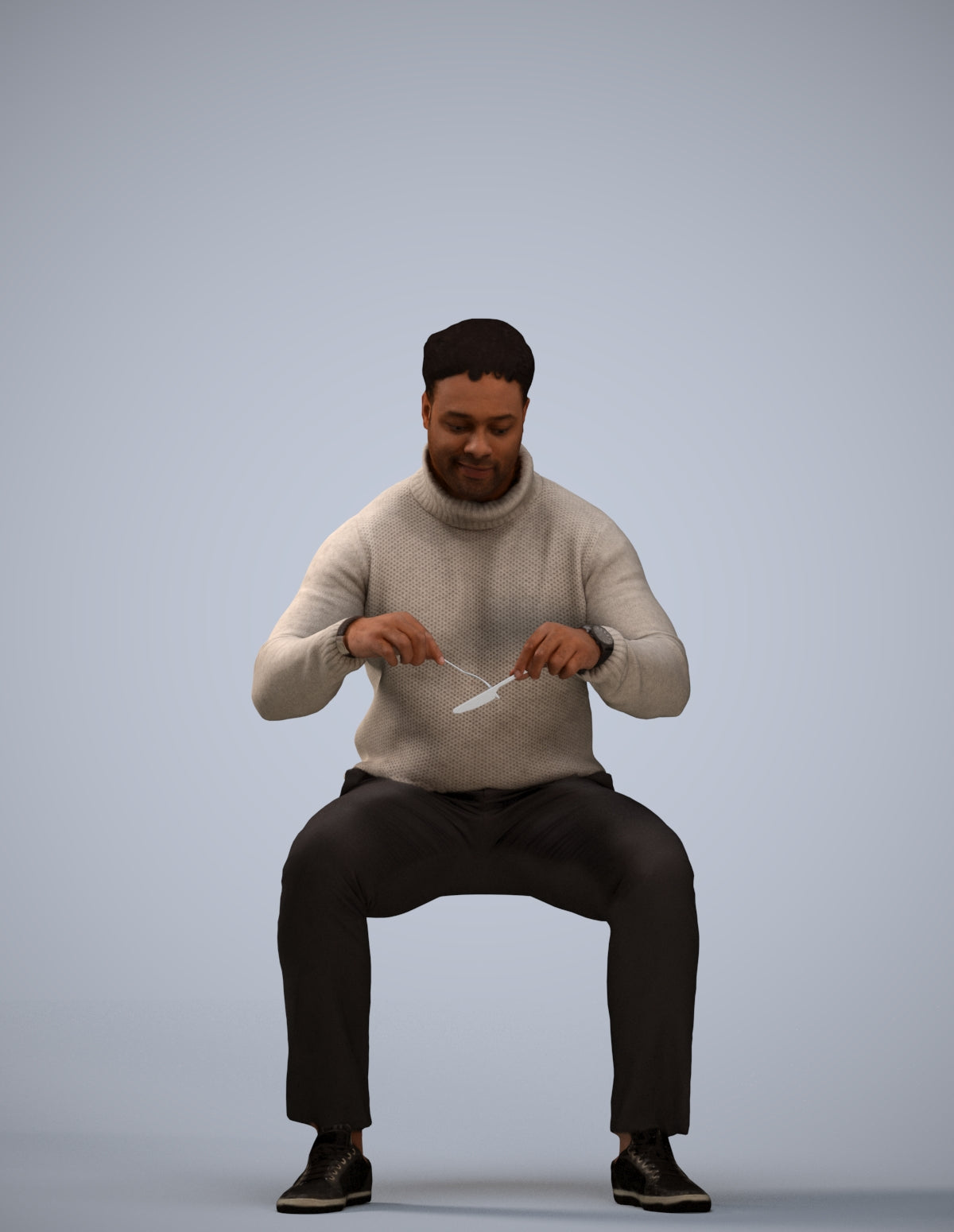 3D people model man casual business, scanned human for 3ds Max rendering