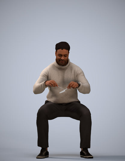 3D people model man casual business, scanned human for 3ds Max rendering