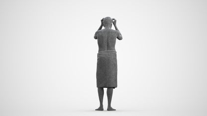realistic 3D people man bathroom, render-ready for V-Ray and Corona, FBX OBJ, wireframe front view