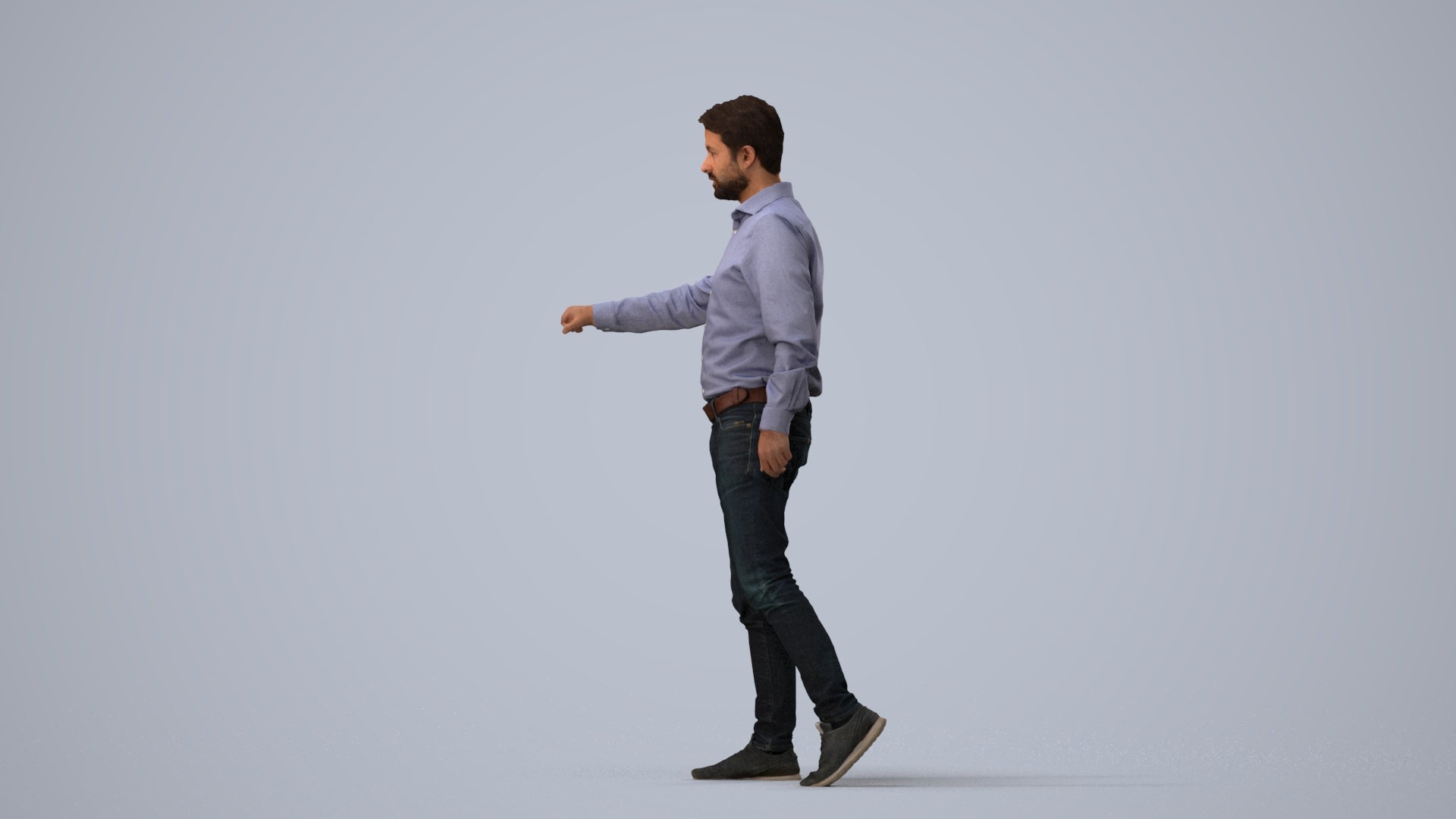 realistic 3D people man casual door, render-ready for V-Ray and Corona, FBX OBJ, three-quarter view render