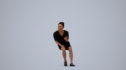 scanned 3D woman business, photogrammetry people for Enscape and V-Ray, top-down view render