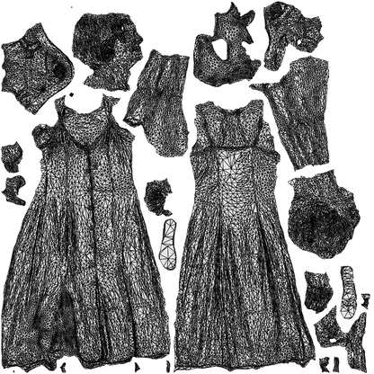 scanned 3D senior woman cycling, photogrammetry people for Enscape and V-Ray, wireframe top-down view