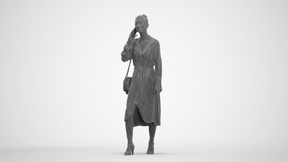 photogrammetry 3D woman casual standing, realistic human model archviz FBX, three-quarter front view render