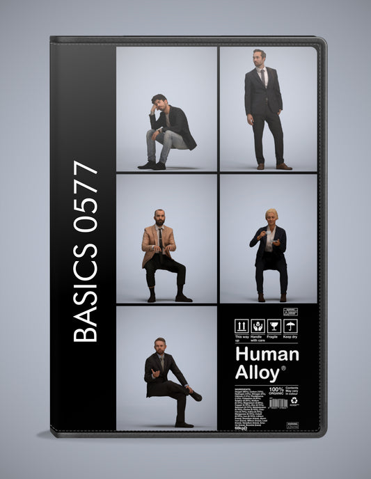 realistic 3D humans business pack, 5 archviz people FBX OBJ for Blender