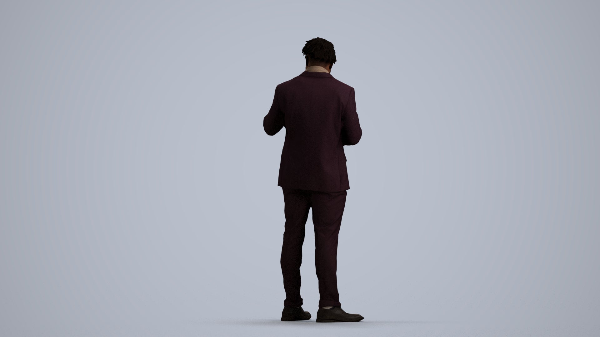 scanned 3D man business, photogrammetry people for Enscape and V-Ray, front view render