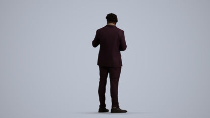 scanned 3D man business, photogrammetry people for Enscape and V-Ray, front view render