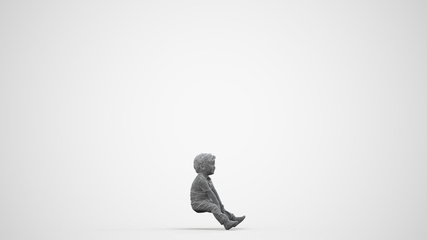 photogrammetry 3D boy casual kids, realistic human model archviz FBX, wireframe side view