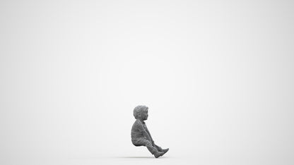 photogrammetry 3D boy casual kids, realistic human model archviz FBX, wireframe side view