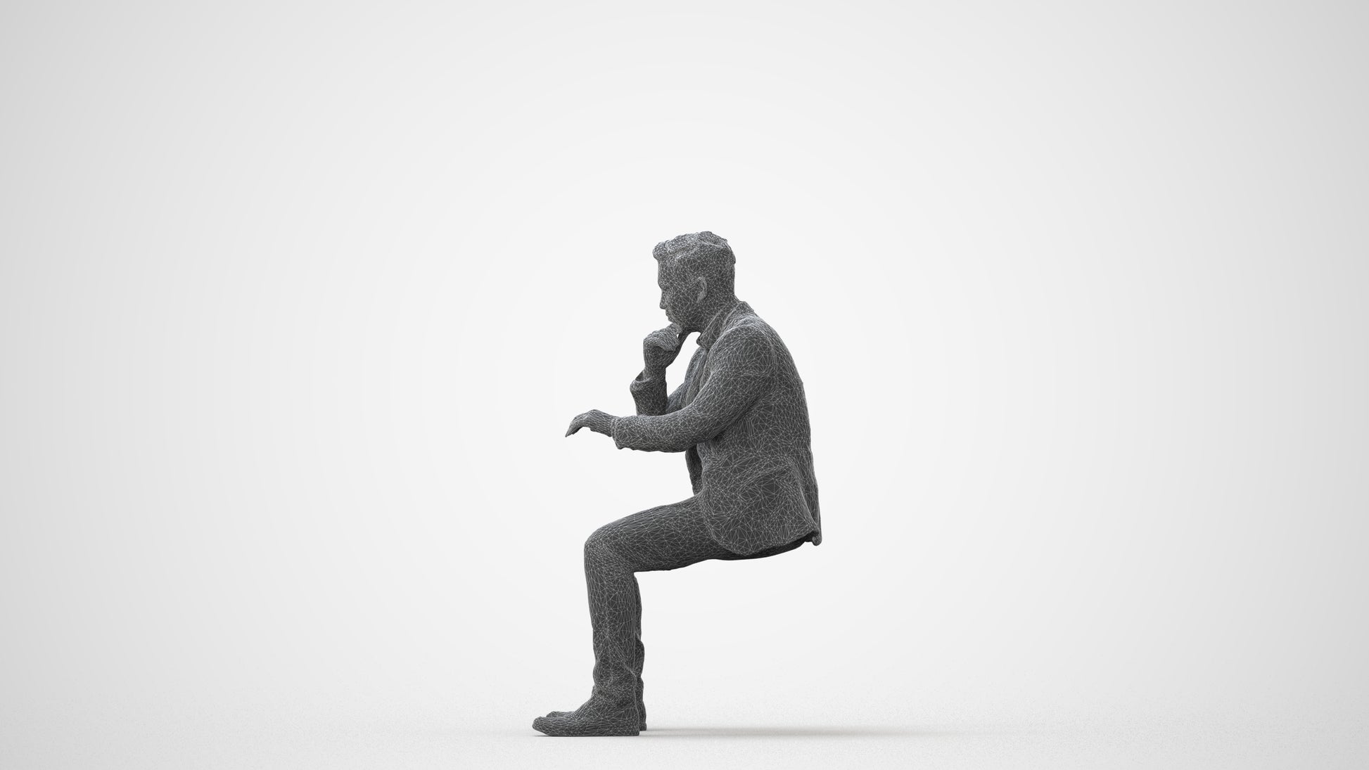 3D people model man business, scanned human for 3ds Max rendering, square thumbnail