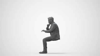 3D people model man business, scanned human for 3ds Max rendering, square thumbnail