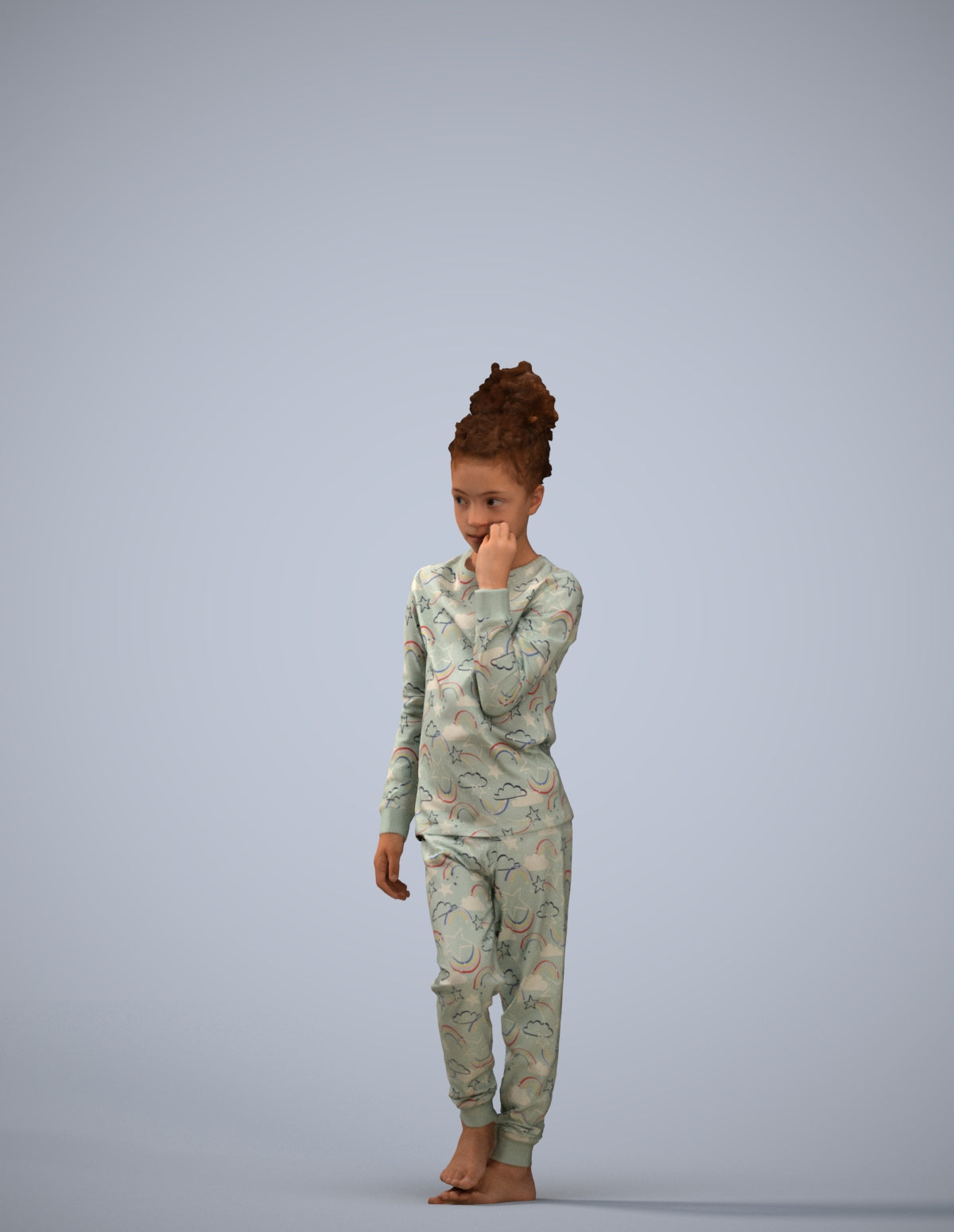 scanned 3D girl kids, photogrammetry people for Enscape and V-Ray