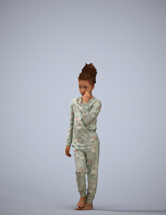 scanned 3D girl kids, photogrammetry people for Enscape and V-Ray