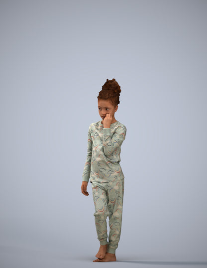 scanned 3D girl kids, photogrammetry people for Enscape and V-Ray