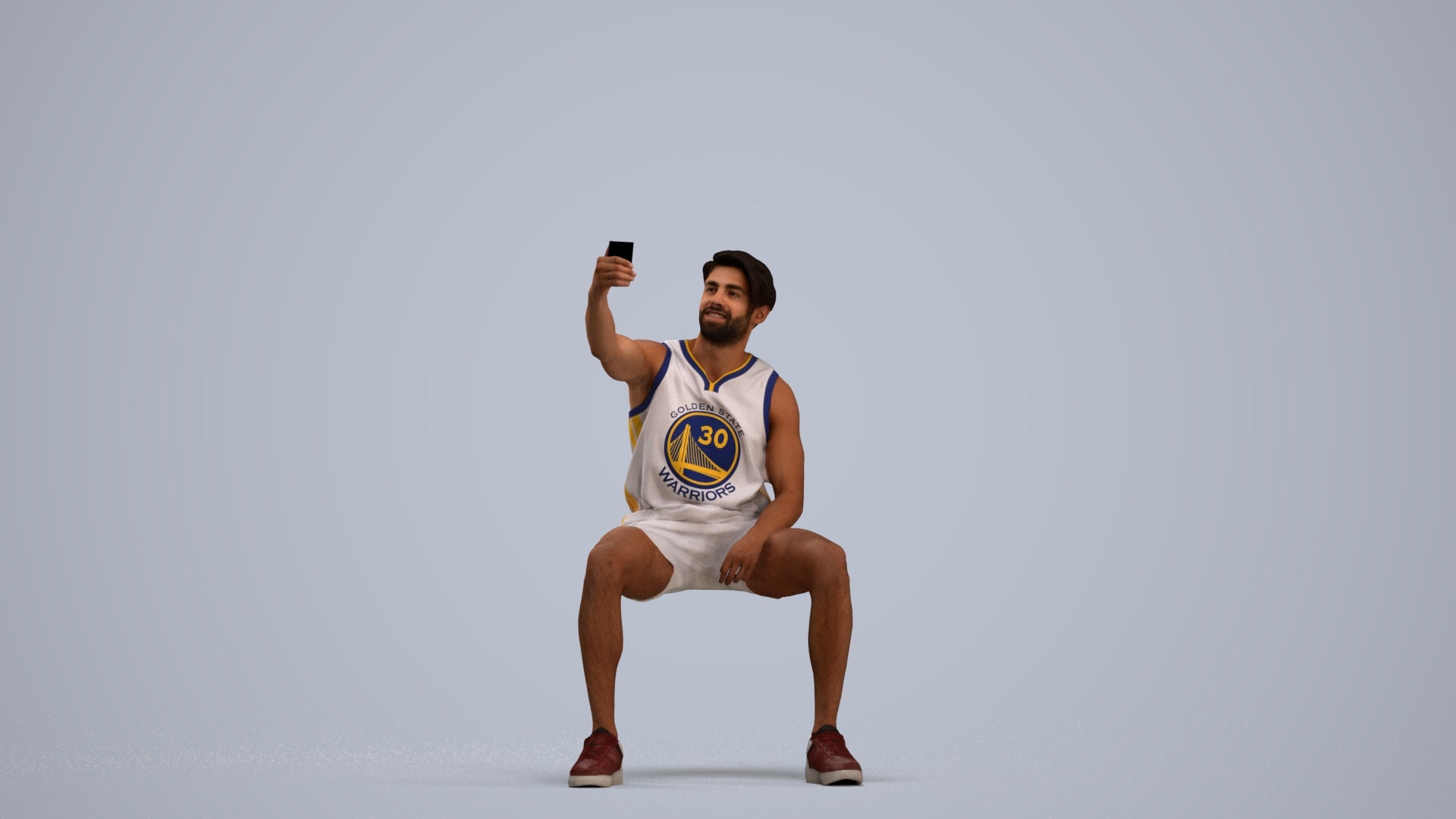 3D people model man sport, scanned human for 3ds Max rendering, standing pose render
