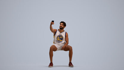 3D people model man sport, scanned human for 3ds Max rendering, standing pose render