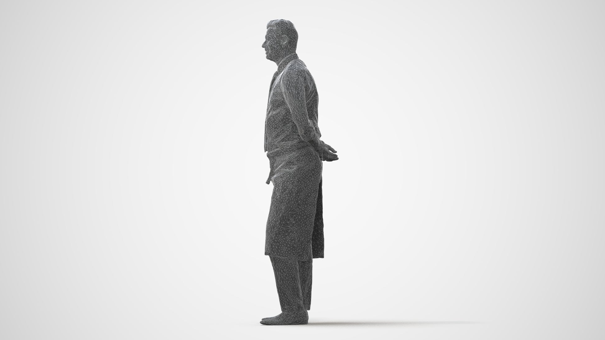 scanned 3D man hospitality, photogrammetry people for Enscape and V-Ray, square thumbnail