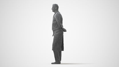 scanned 3D man hospitality, photogrammetry people for Enscape and V-Ray, square thumbnail