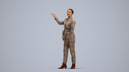 realistic 3D woman business, scanned archviz people for Blender and 3ds Max, standing pose render