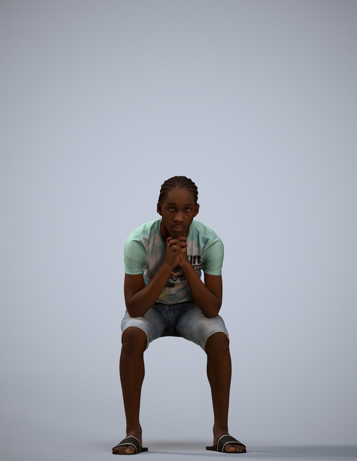 3D human model boy casual kids, photogrammetry scanned person for archviz