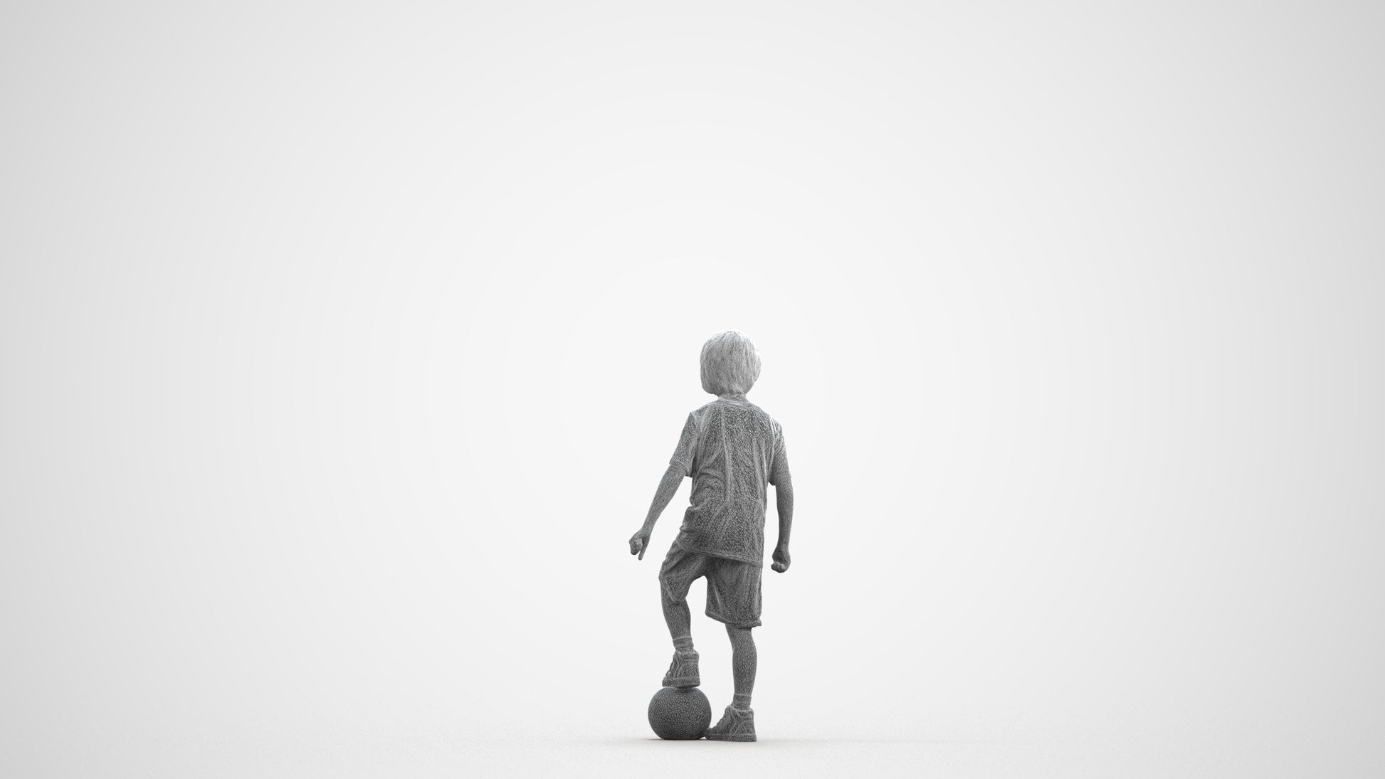 photogrammetry 3D boy casual kids, realistic human model archviz FBX, wireframe front view