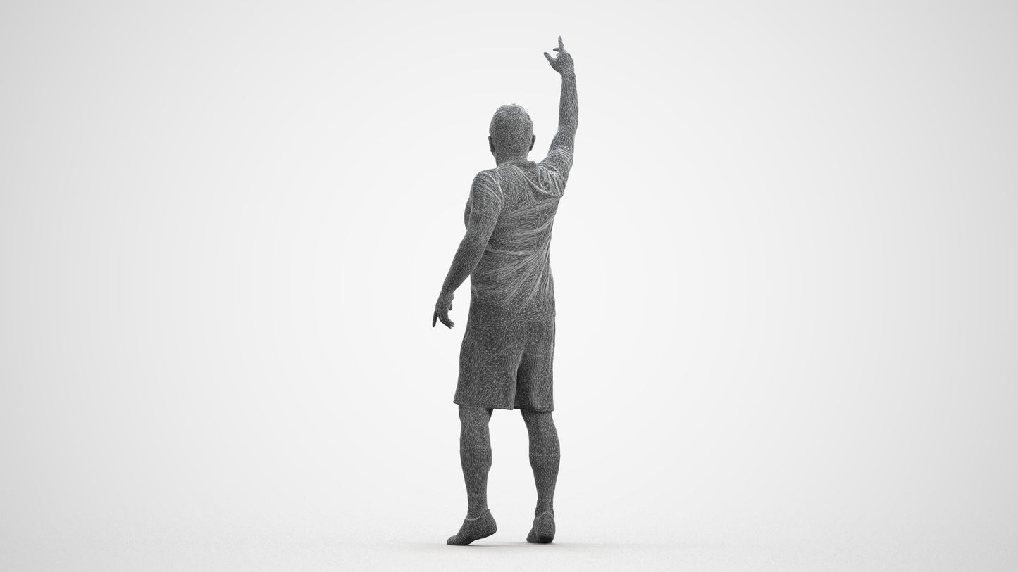 realistic 3D man sport, scanned archviz people for Blender and 3ds Max, wireframe front view