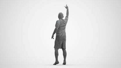 realistic 3D man sport, scanned archviz people for Blender and 3ds Max, wireframe front view