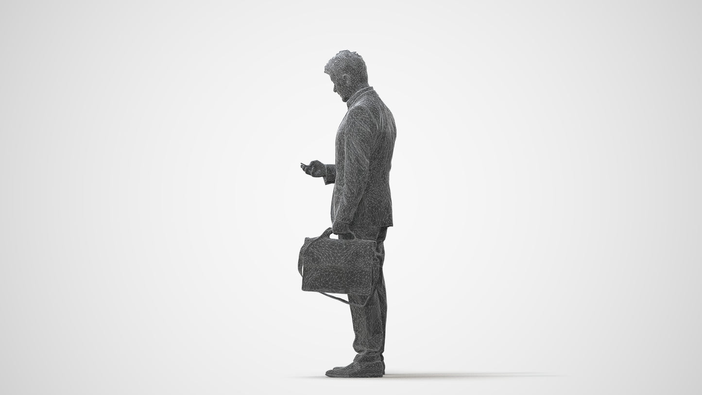 3D people model man business, scanned human for 3ds Max rendering, square thumbnail