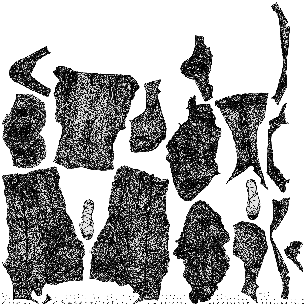 scanned 3D senior man business standing, photogrammetry people for Enscape and V-Ray, wireframe top-down view