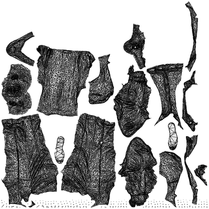 scanned 3D senior man business standing, photogrammetry people for Enscape and V-Ray, wireframe top-down view
