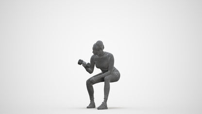 realistic 3D human woman sport, archviz people FBX OBJ for Blender, three-quarter front view render