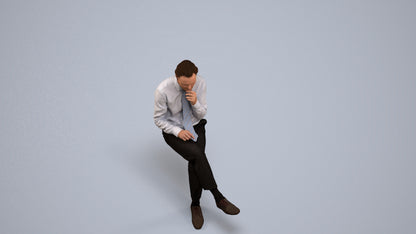 realistic 3D people man business, render-ready for V-Ray and Corona, FBX OBJ, back view render