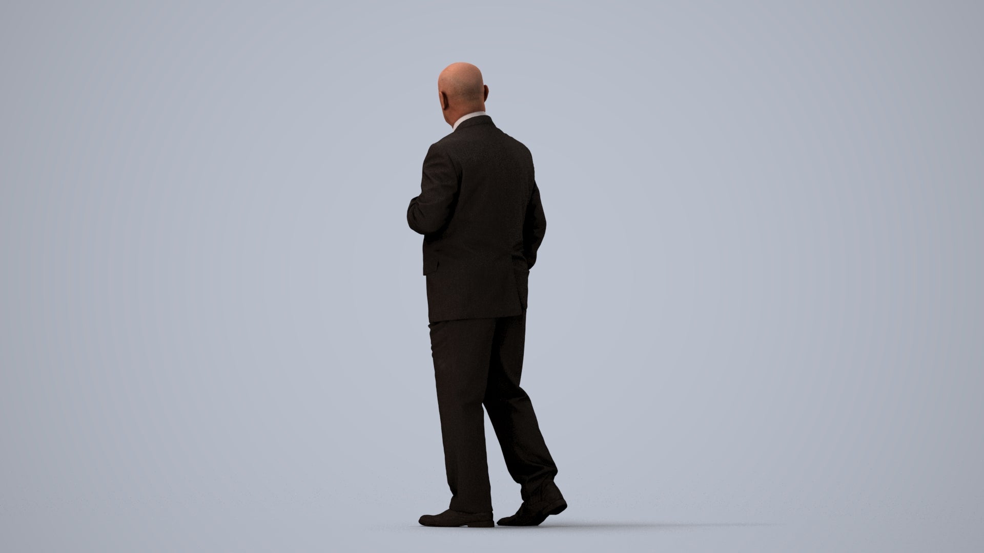 scanned 3D senior man business, photogrammetry people for Enscape and V-Ray, three-quarter view render