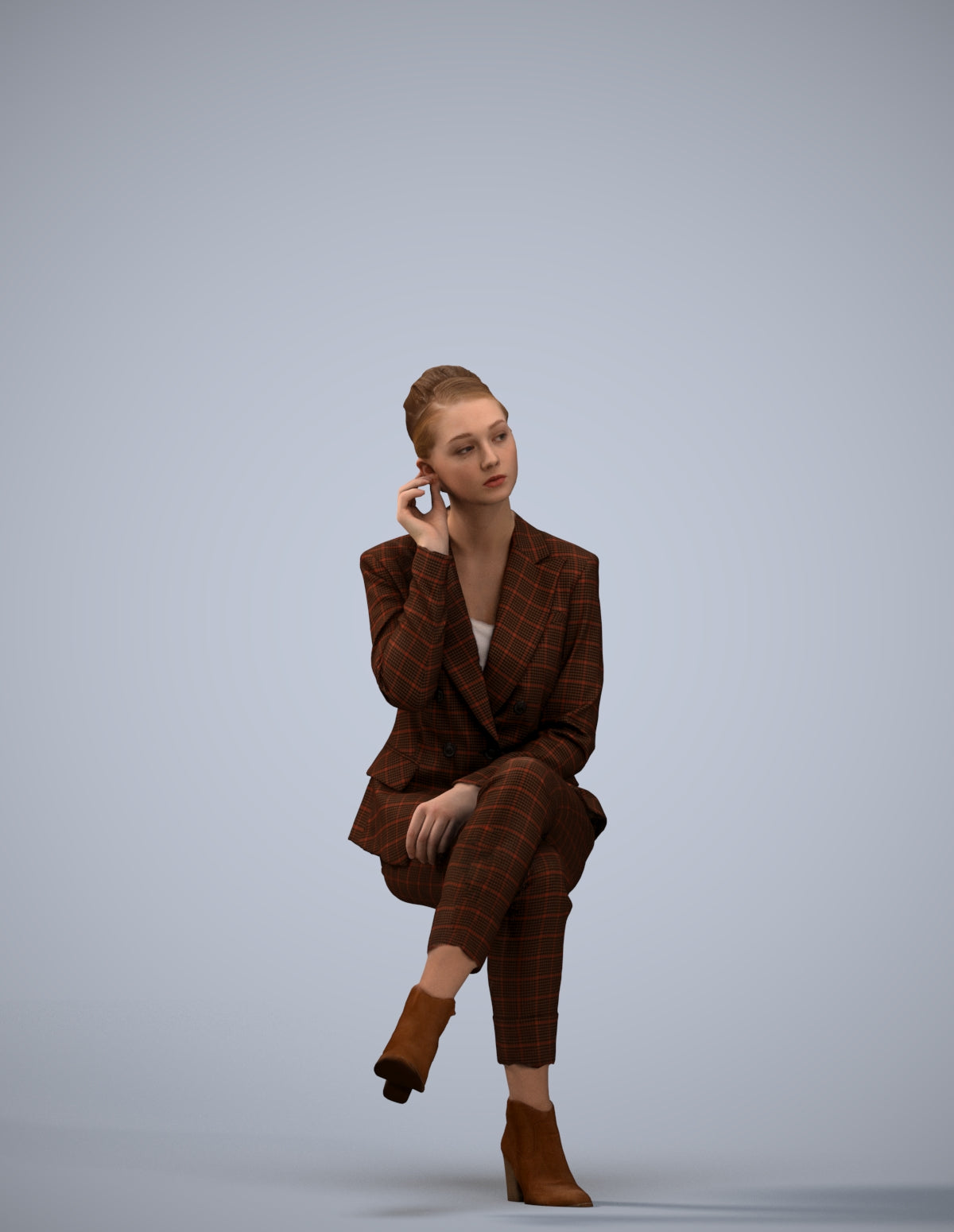 realistic 3D human woman business, archviz people FBX OBJ for Blender