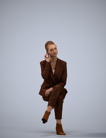 realistic 3D human woman business, archviz people FBX OBJ for Blender