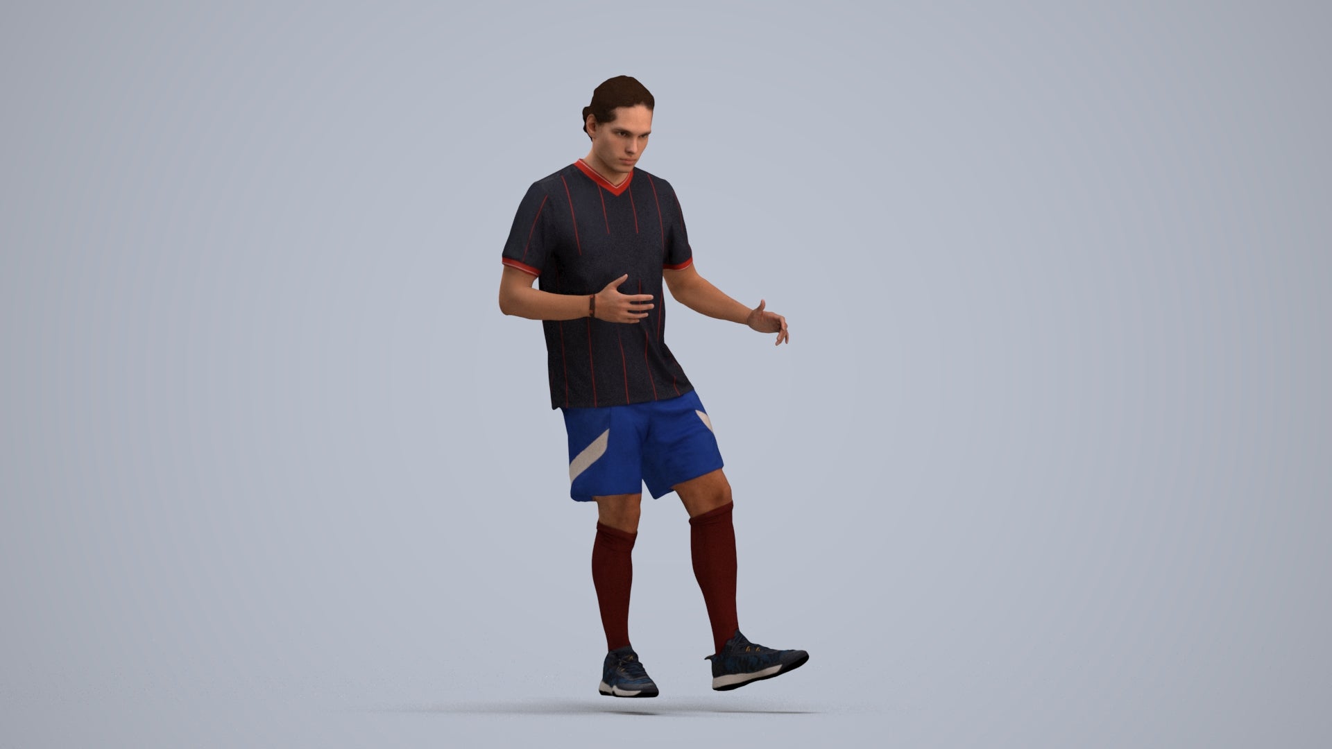 realistic 3D human man sport, archviz people FBX OBJ for Blender, standing pose render