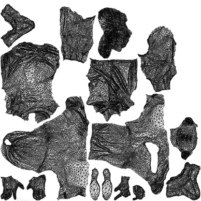 3D scanned boy kids, photorealistic archviz people for Enscape and SketchUp, wireframe top-down view