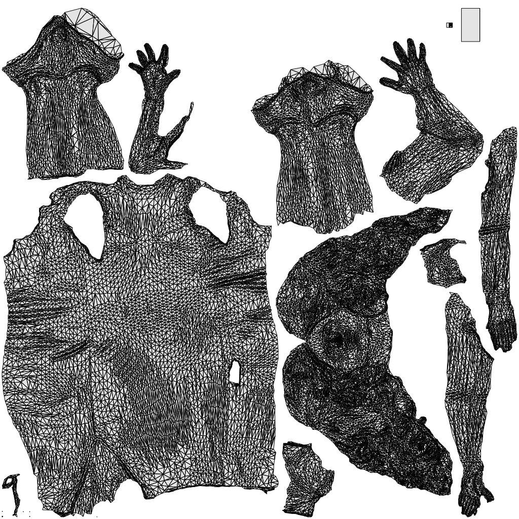 3D human model woman casual walking, photogrammetry scanned person for archviz, wireframe top-down view
