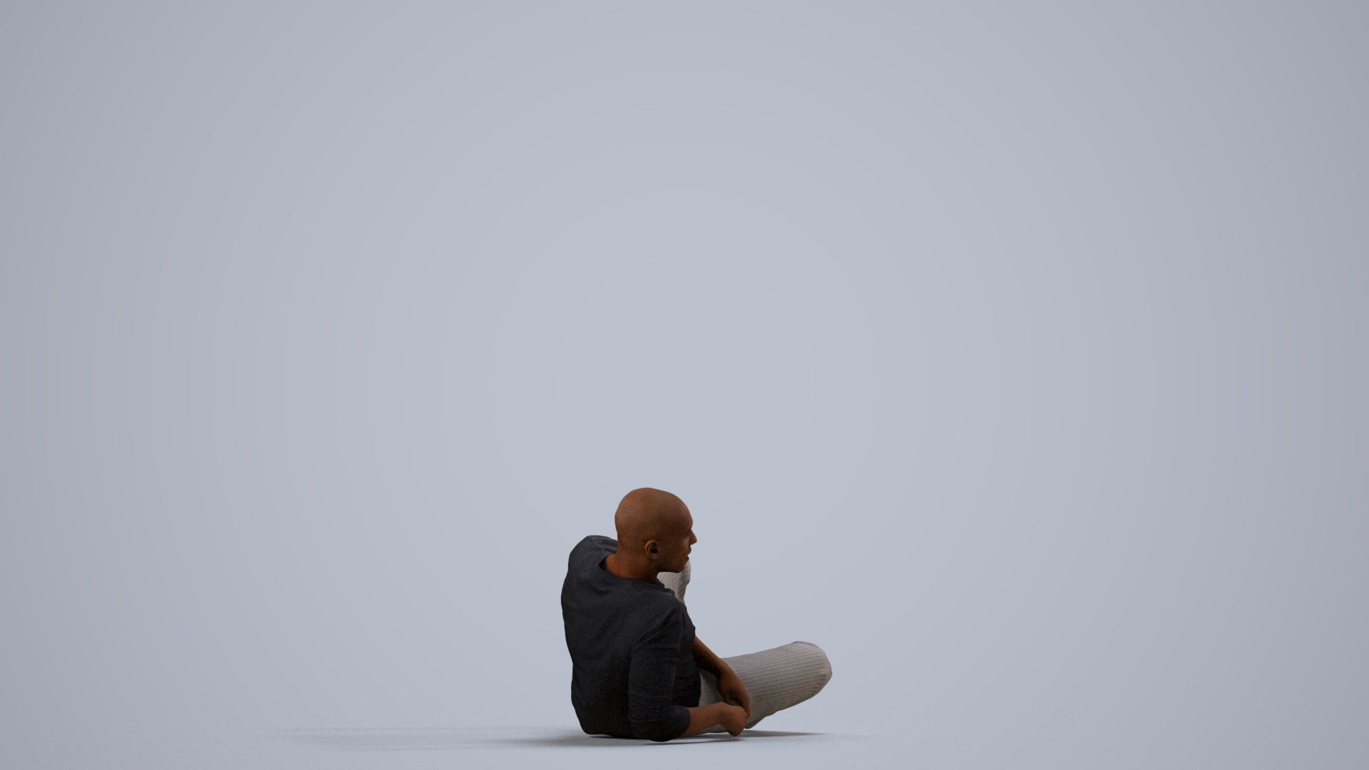 realistic 3D human man bathroom, archviz people FBX OBJ for Blender, side view render