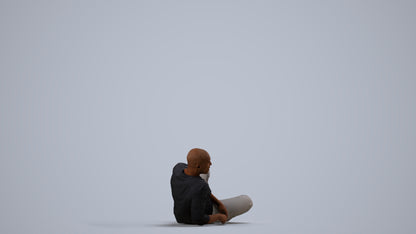 realistic 3D human man bathroom, archviz people FBX OBJ for Blender, side view render