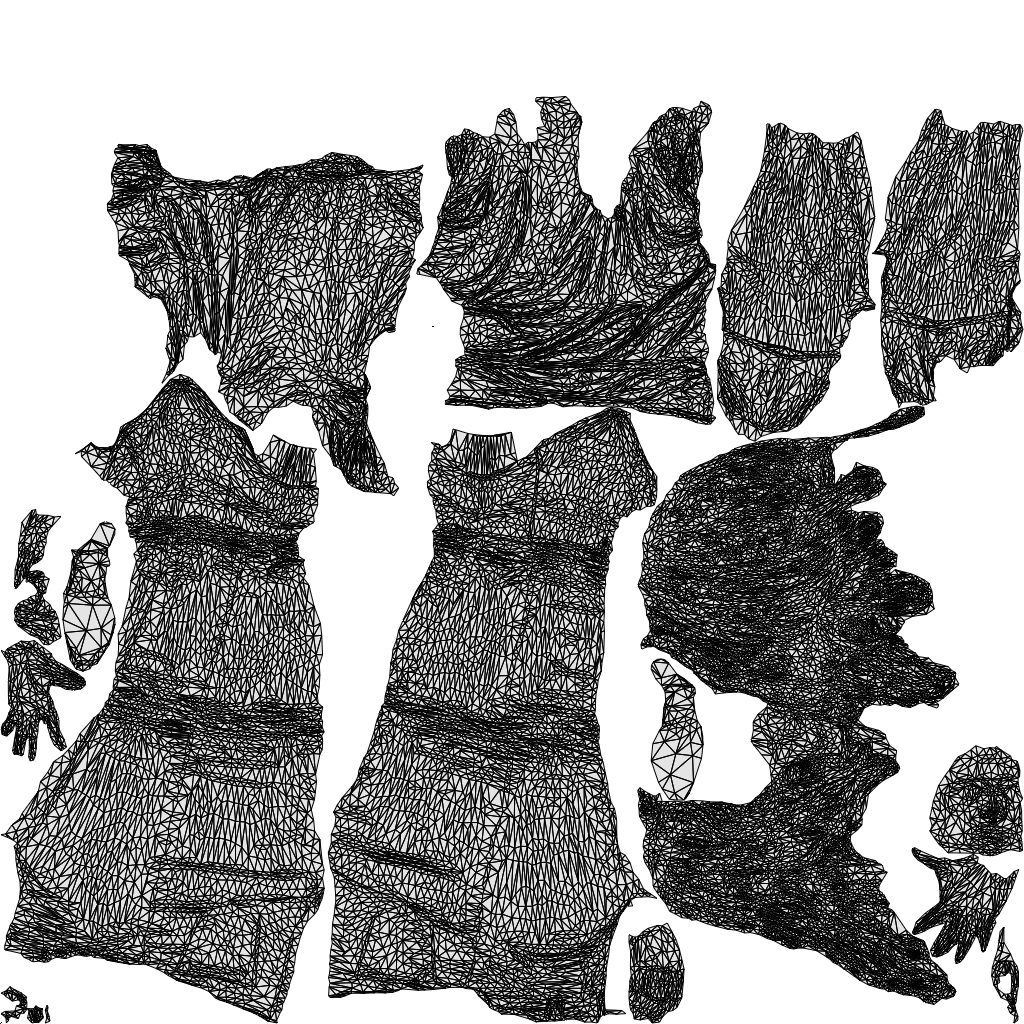 3D human model woman casual standing, photogrammetry scanned person for archviz, wireframe top-down view