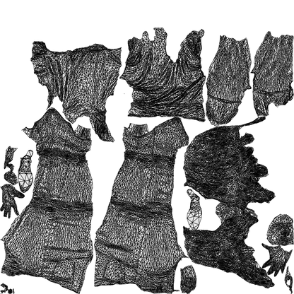 3D human model woman casual standing, photogrammetry scanned person for archviz, wireframe top-down view