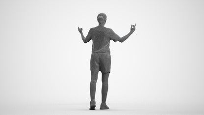 scanned 3D woman sport, photogrammetry people for Enscape and V-Ray, wireframe front view