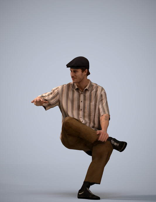 realistic 3D people man casual sitting, render-ready for V-Ray and Corona, FBX OBJ