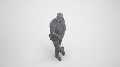 realistic 3D man business, scanned archviz people for Blender and 3ds Max, wireframe three-quarter view