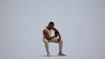 realistic 3D human man casual sport, archviz people FBX OBJ for Blender, standing pose render