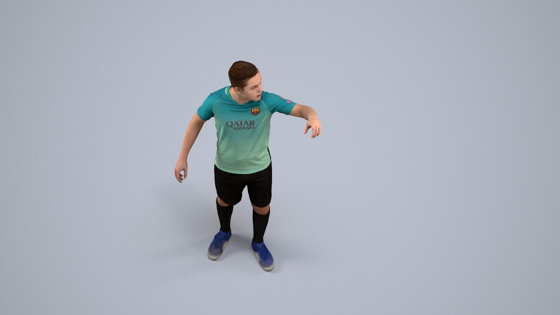 realistic 3D boy sport, scanned archviz people for Blender and 3ds Max, back view render