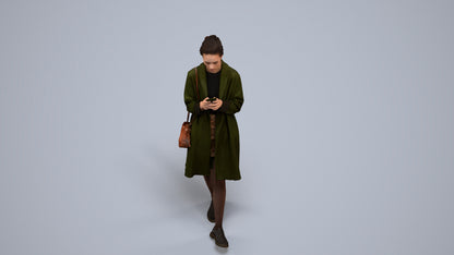 realistic 3D people woman casual standing, render-ready for V-Ray and Corona, FBX OBJ, back view render