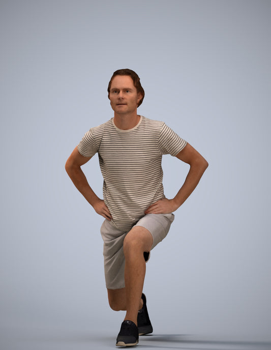 3D people model man sport, scanned human for 3ds Max rendering