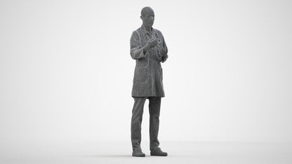 photogrammetry 3D man medical, realistic human model archviz FBX, wireframe side view